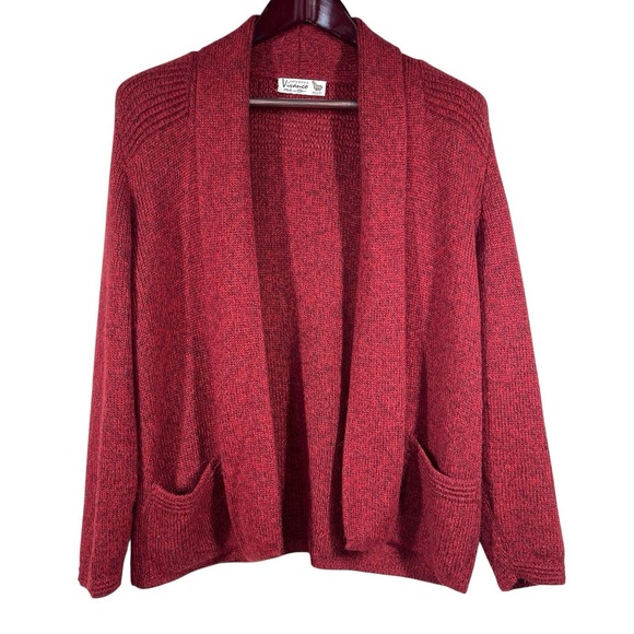 Artesania Vivanco Sweaters - Vivanco Artesnia 100% Alpaca Cardigan Womens S Berry Red Open Front Knit Sweater